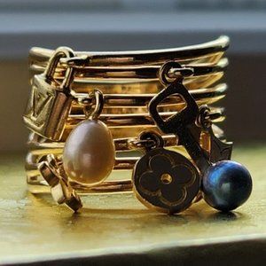 Louis Vuitton Monogram Pearl Cocktail Ring 18K Gold